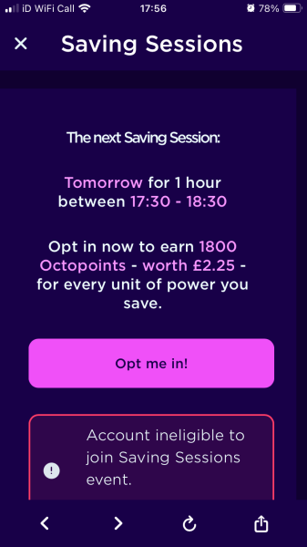 Octopus Saving Sessions