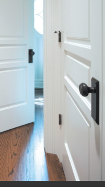 Black doorknobs with backplate