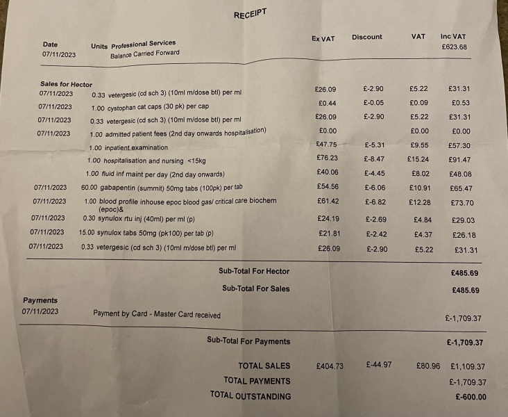 (Veterinary) Bill confusion….