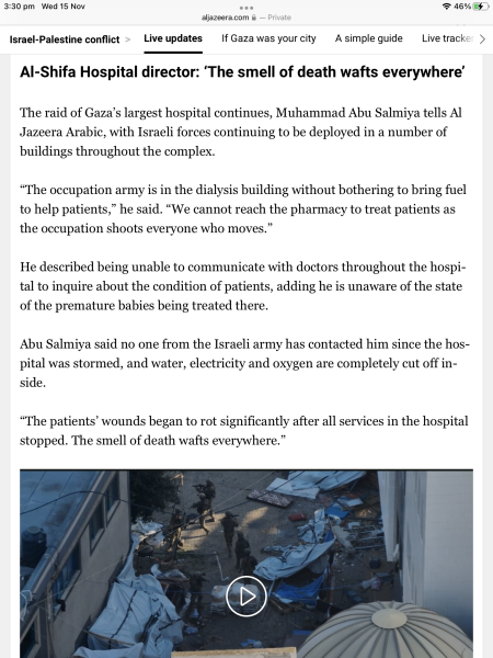 Israel has bombed the front of a hospital / 2