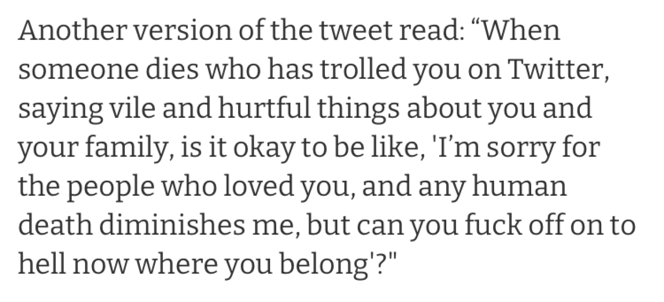 I would divorce my husband if he behaved like Giles Coren did