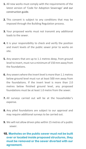 Extension over public sewer