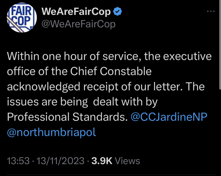 Lesbian interviewed under caution for tweets