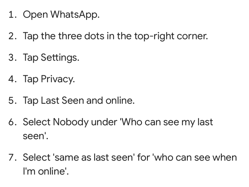 Tracking online status on what's app