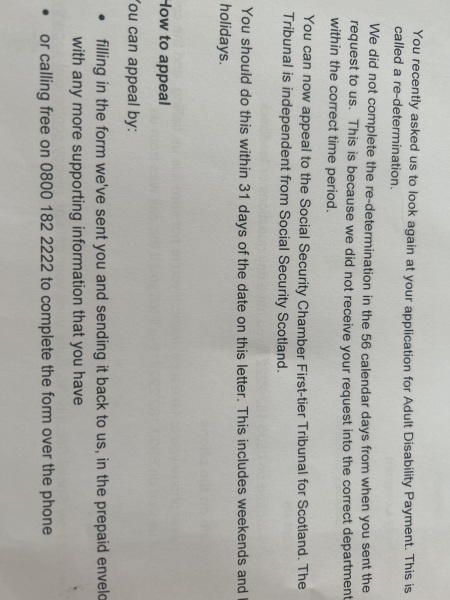 Adult disability payment