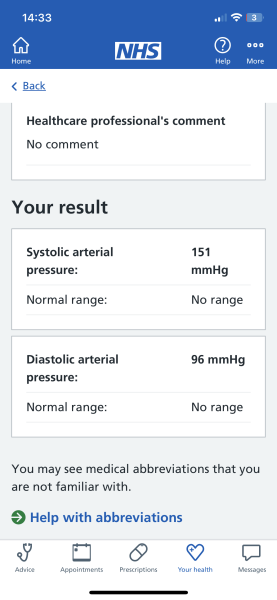 High blood pressure - advice please?