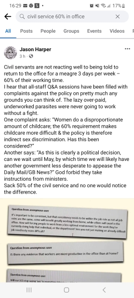 Civil service 60% mandate