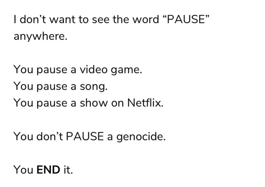 Please do all you can to object to the genocide of Palestinians