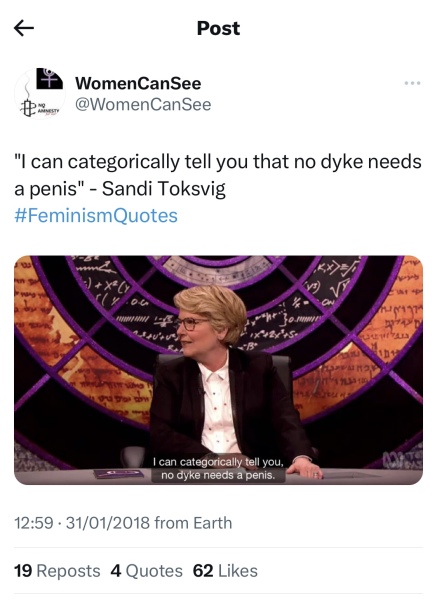 Sandi Toksvig "doesn't get it", poor love....