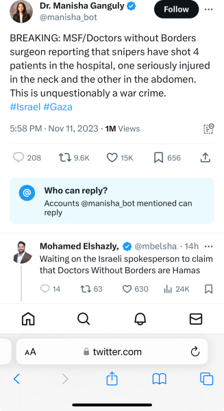 Israel has bombed the front of a hospital