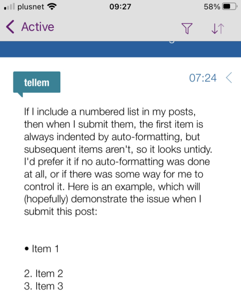 Numbered lists are misaligned