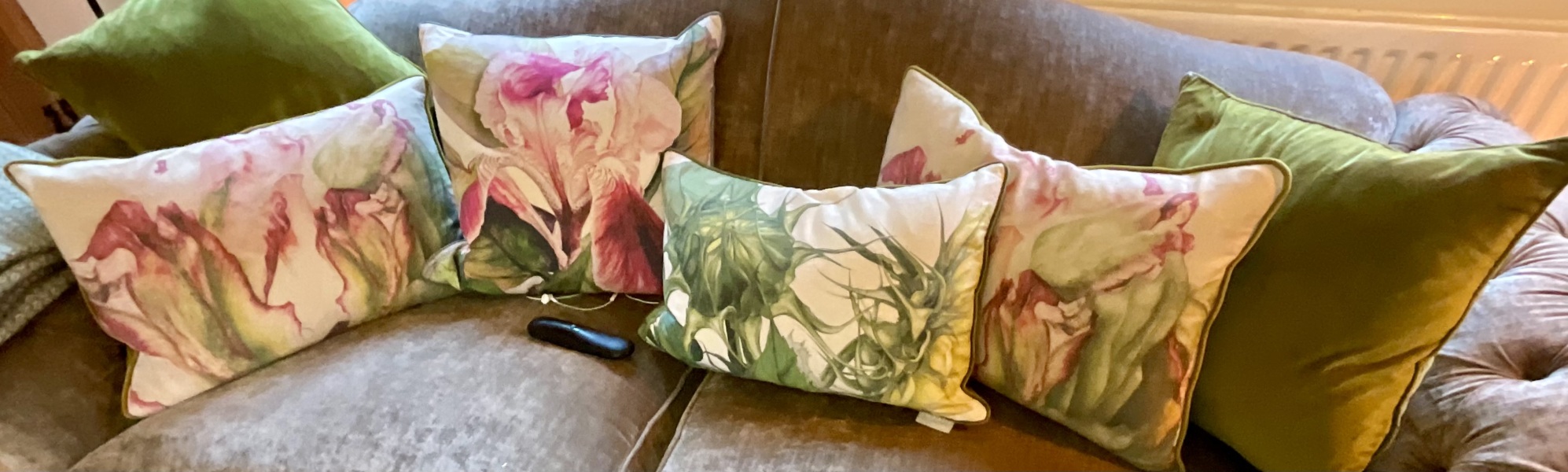Toning down grey sofa