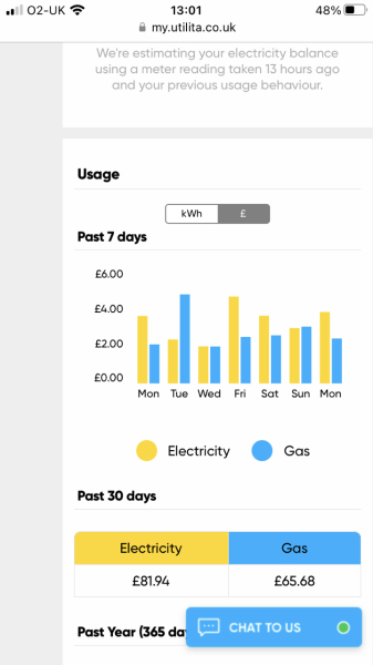 To ask what the amount is on your smart metre right now?