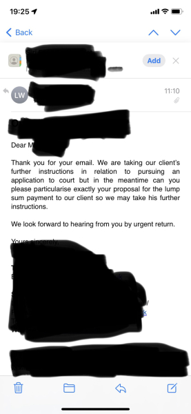 Help being taken to court again by controlling EH!