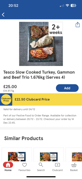Christmas meat selection