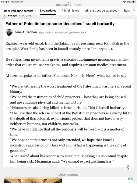 Detainees, Truce and Agreements  *title altered at OP's request*