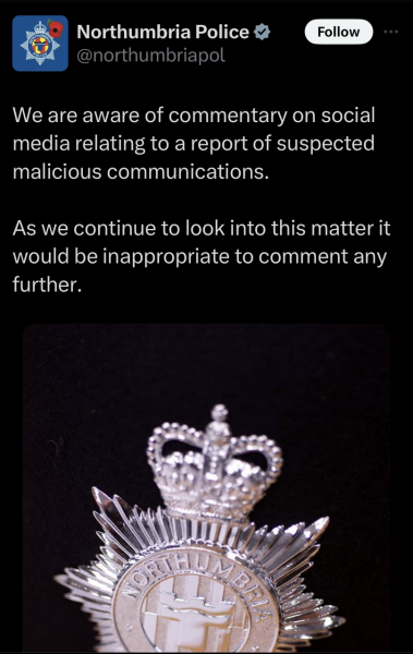 Lesbian interviewed under caution for tweets