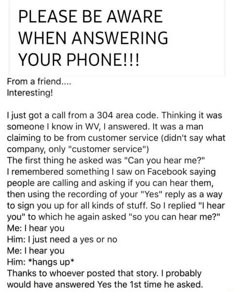 To feel unsettled by this phonecall?