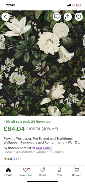 Maximalist floral wallpaper