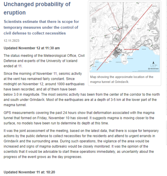 Iceland - possible eruption due near the Blue Lagoon