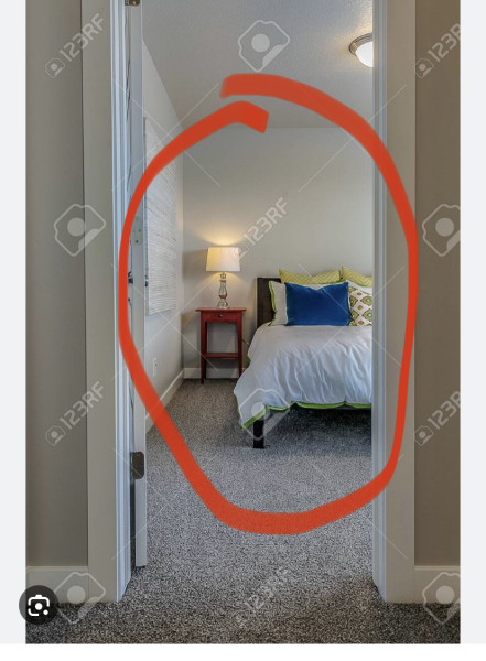 View from the hallway into kids rooms