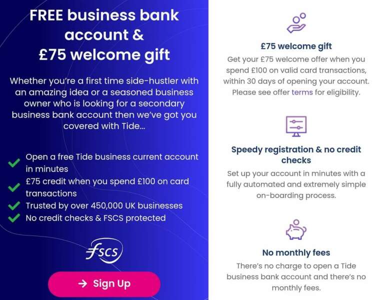 TIDE FREE £75 Millions paid - EASY FREE MONEY
