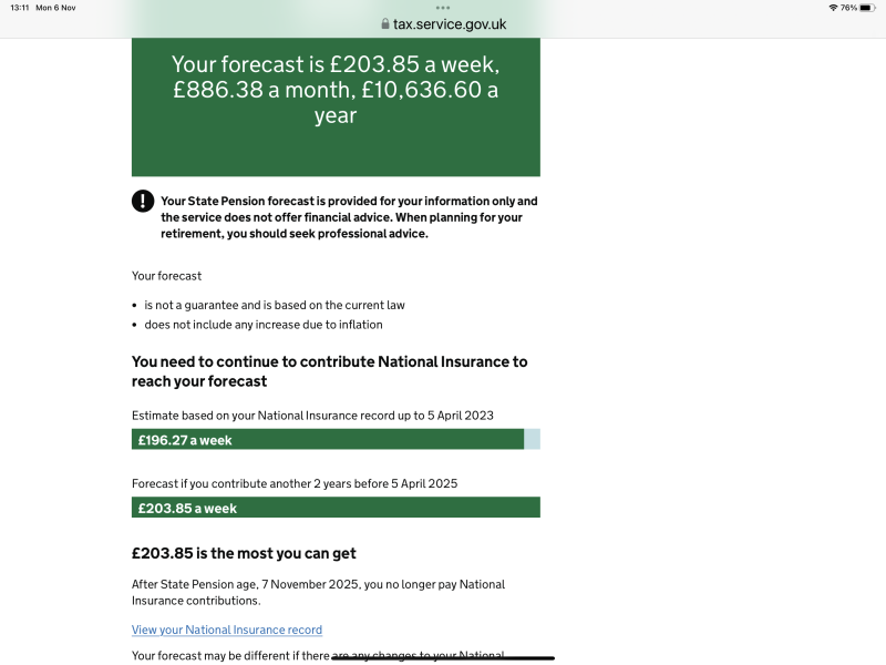 Confused about State Pension statement