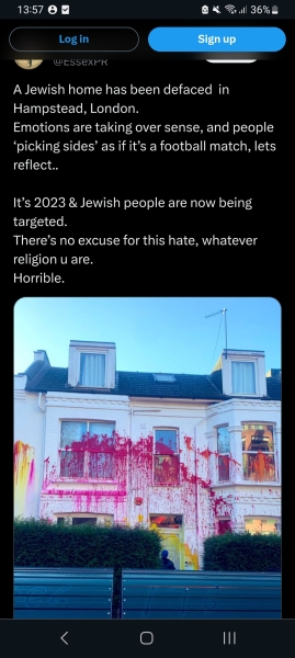 Placards from antisemitic marches in London