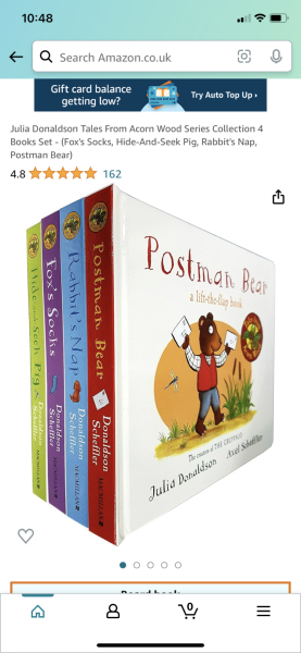 Books for very young children, preferably boxed