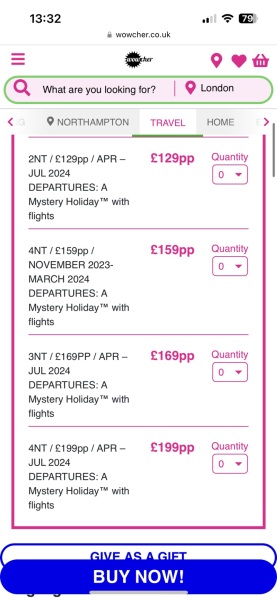 Wowcher mystery holiday