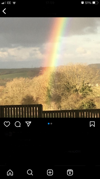 I saw the end of a rainbow!  It was right by me!