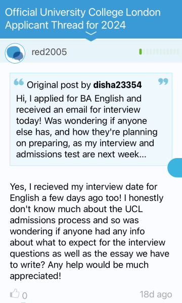 University offers coming in?