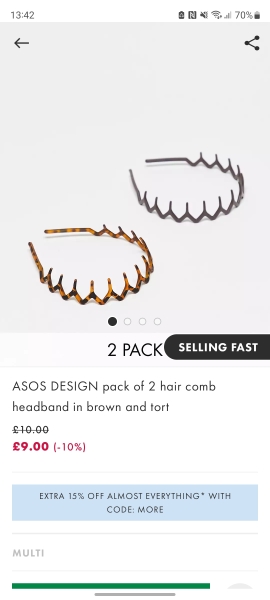 Broad Alice band with grips