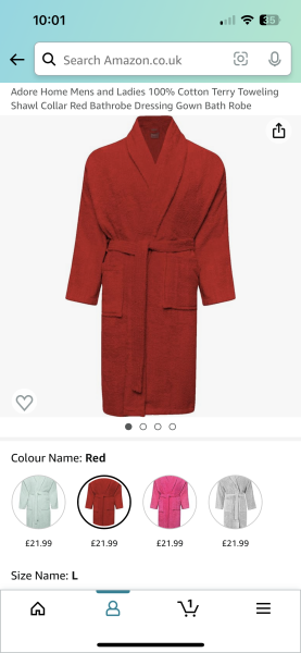 Towelling dressing gown
