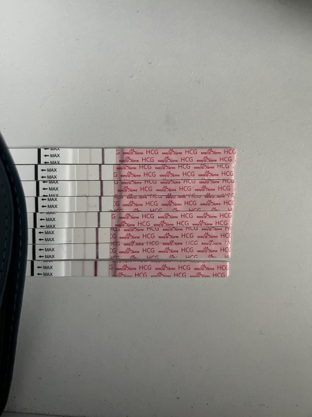 Line progression easy@home tests - no change between 16-18dpo