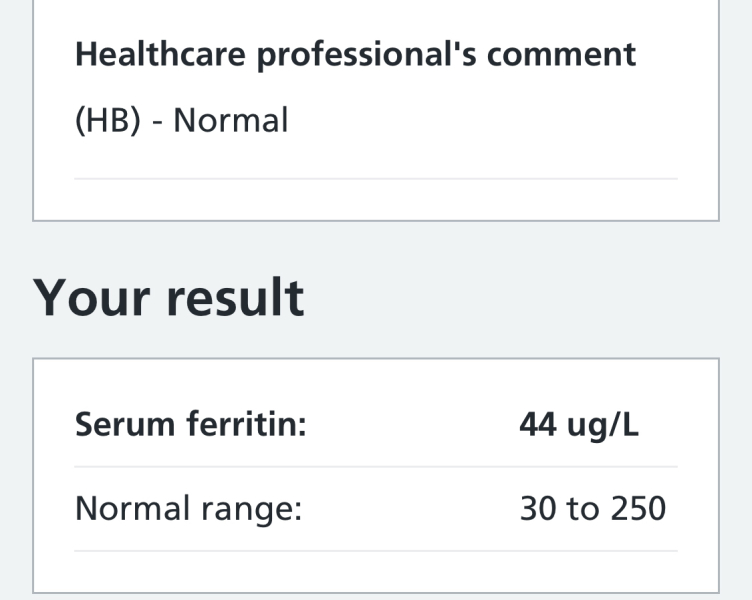 Low ferritin but GP says "normal"
