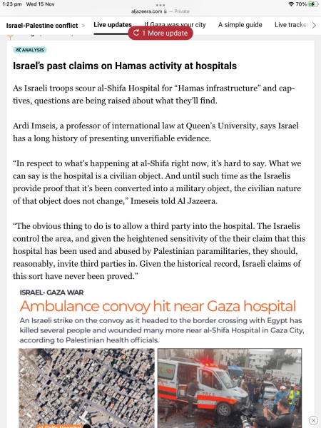 Israel has bombed the front of a hospital / 2