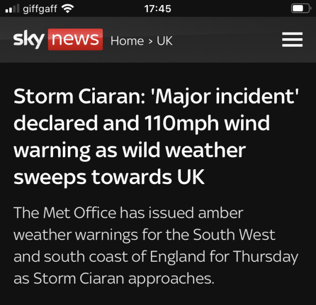 Storm Ciaran, walking to school.