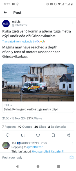 Iceland - possible eruption due near the Blue Lagoon