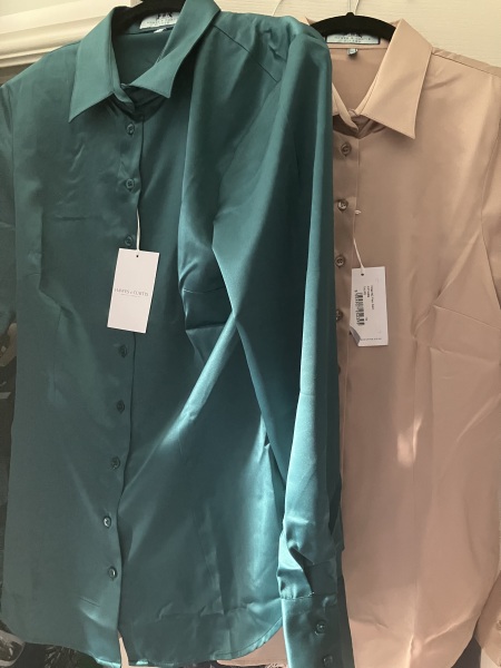 Shiny satin blouse for work?