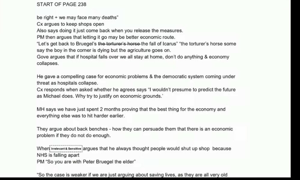 Dominic Cummings Covid evidence