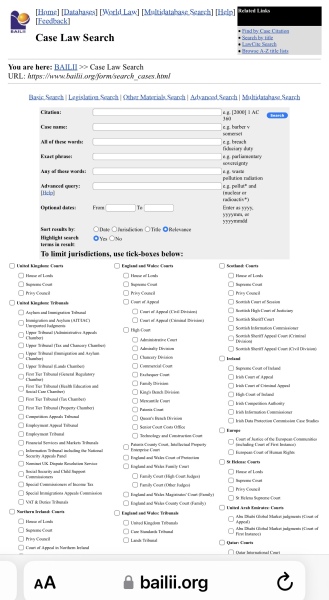 Registering for the Law Pages - help!