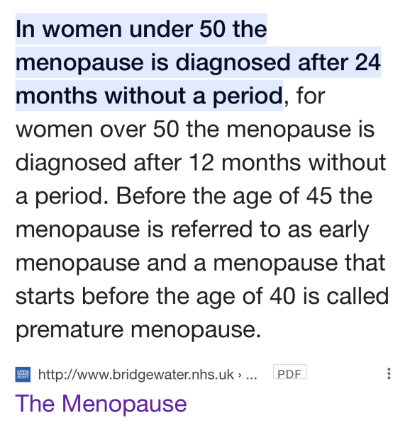 How old were you when your periods stopped