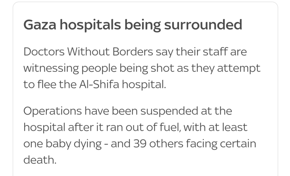 Israel has bombed the front of a hospital