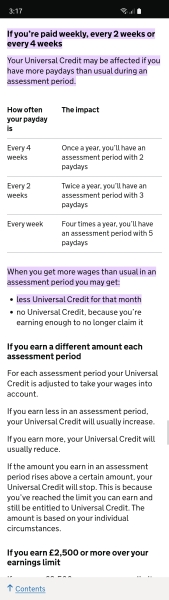 Universal Credit 0 payment 4 weekly pay