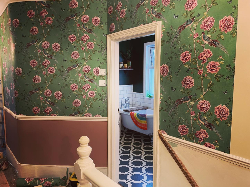 Maximalist floral wallpaper