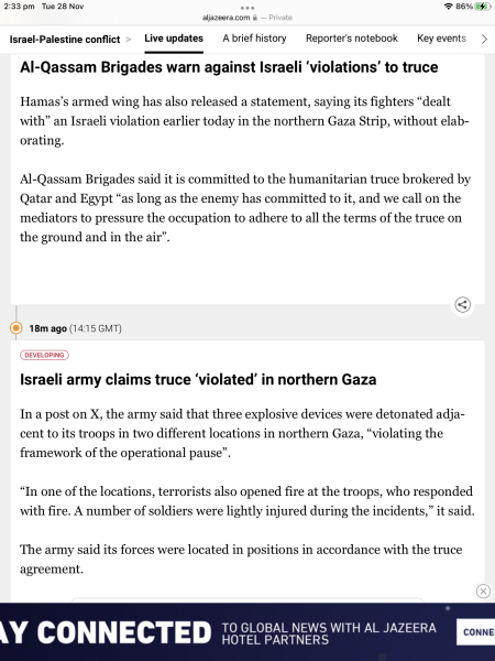 Detainees, Truce and Agreements  *title altered at OP's request*