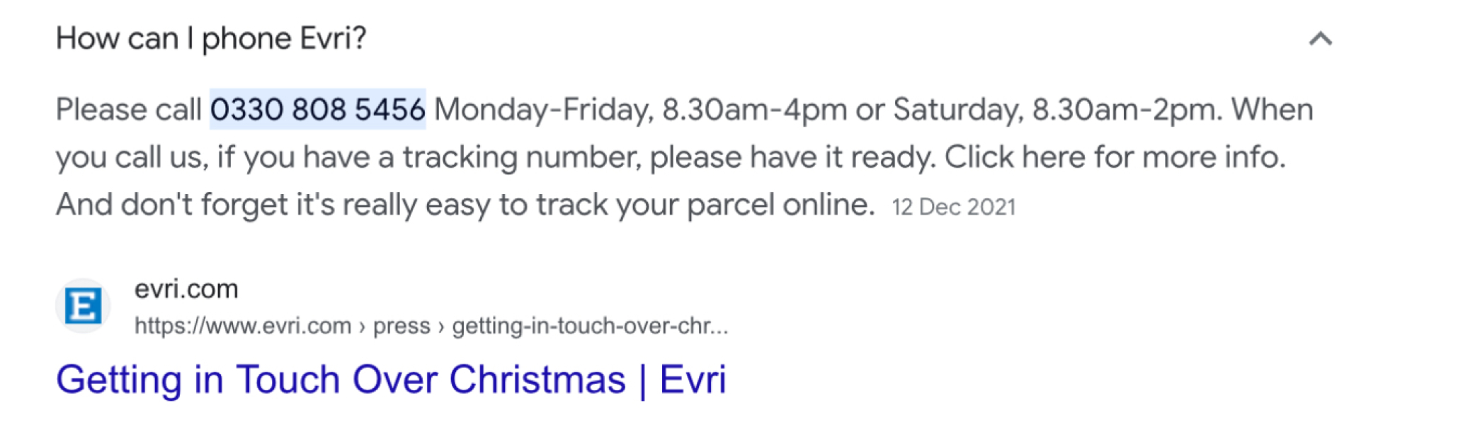 Evri - contact details, lost parcel