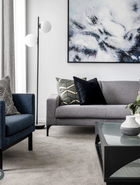 What sofa goes with a blue velvet one?