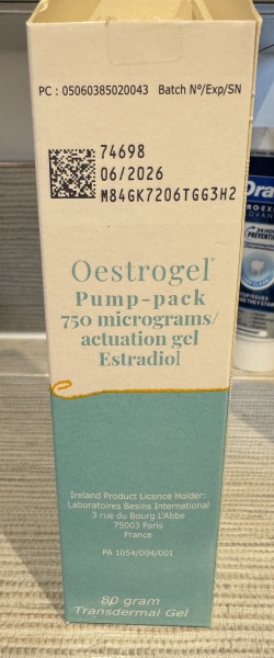 Oestrogel: new packaging (yet again)?